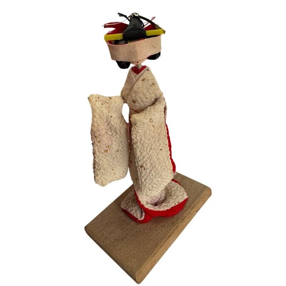 Miniature Japanese Hanayome Bride Doll by Yukiko Sato 3.75" Folk Art Signed - Picture 2 of 5